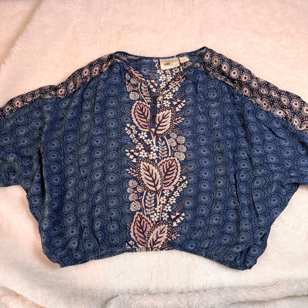 ANTHROPOLOGIE MAEVE LETIZIA BOHEMIAN PEASANT CROPPED BLOUSE